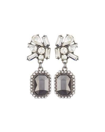 Crystal & Simulated Pearl Double-drop Earrings,