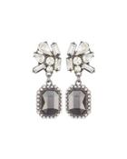Crystal & Simulated Pearl Double-drop Earrings,