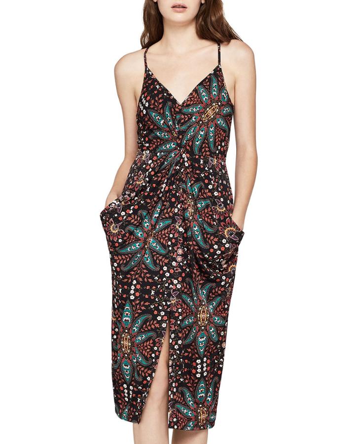 Floral Drapey Sleeveless Pocket Dress