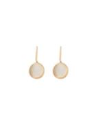 14k Rose Gold Satin Mother-of-pearl Small Disc Drop Earrings