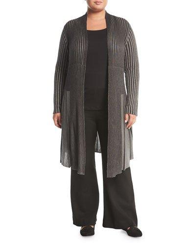 Pleated-hem Cardigan,