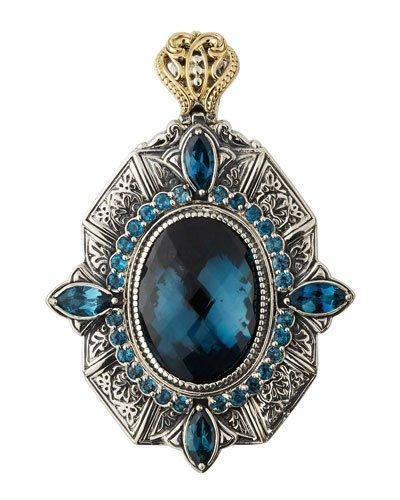 Thalassa Oval Enhancer/pendant With London Blue Topaz