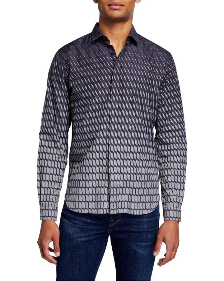 Men's Printed Button-front