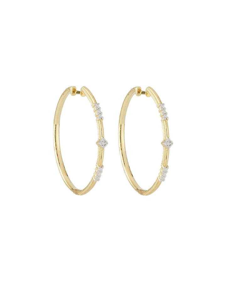 Lisse Triple Diamond Pave Hoop Earrings