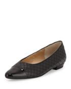 Ginger Quilted Cap-toe Flat, Black