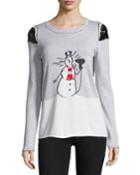Plus Size Snowman W/ Blow Dryer Intarsia