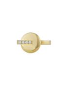 Two-tone 18k Diamond Bar Over Disk Ring,