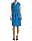 Bartolini Sleeveless Belted Shirtdress, Dark Blue