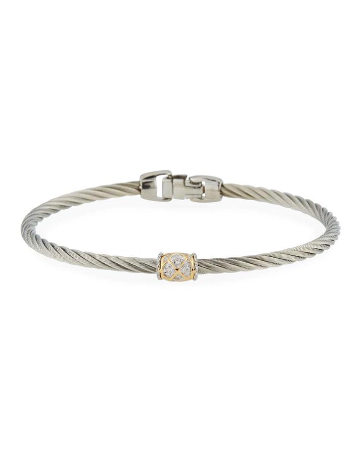 Diamond Bead-station Cable Bracelet, Gray