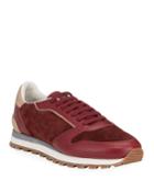 Men's Mixed Suede And Leather Athletic