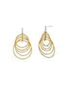 Layered Hoop Earrings With Diamonds, Gold