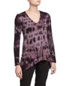 Tactile Tie-dye Knit High-low Top