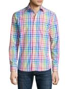 Multicolored Check Sport Shirt, White