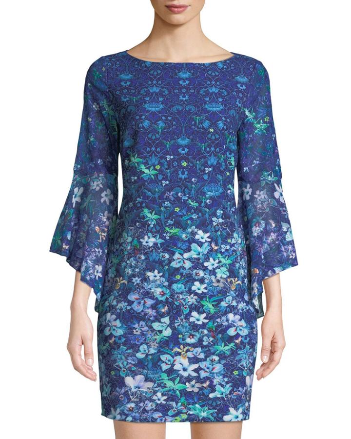 Floral Mini Dress W/ Flared