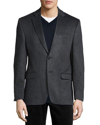 Cashmere Two-button Blazer, Gray
