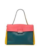 Medium Colorblock Leather Top-handle Bag