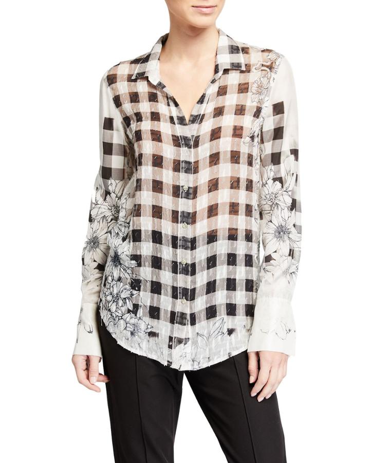 Faded Glen Plaid Boyfriend Button-up