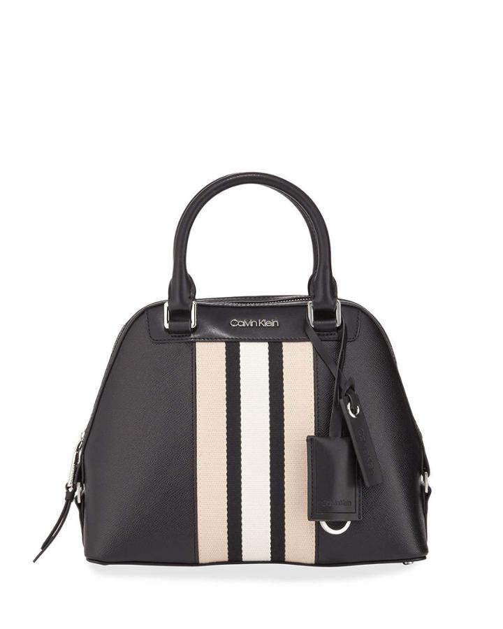 Clara Leather Striped Dome