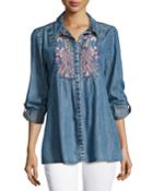 Kristy Embroidered Chambray