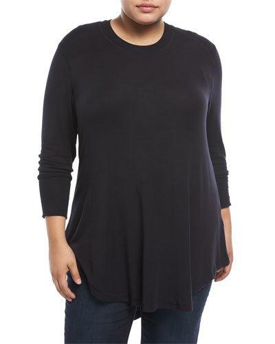 Baby-rib-knit Soft Tunic Top,