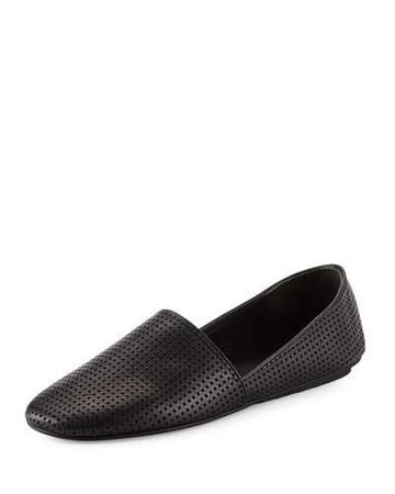 Bogart Perforated Leather Flat, Black