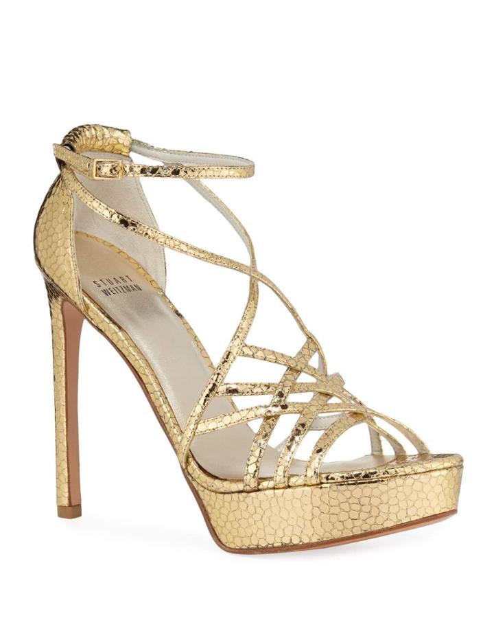 Stripmall Metallic Croc-embossed Cocktail