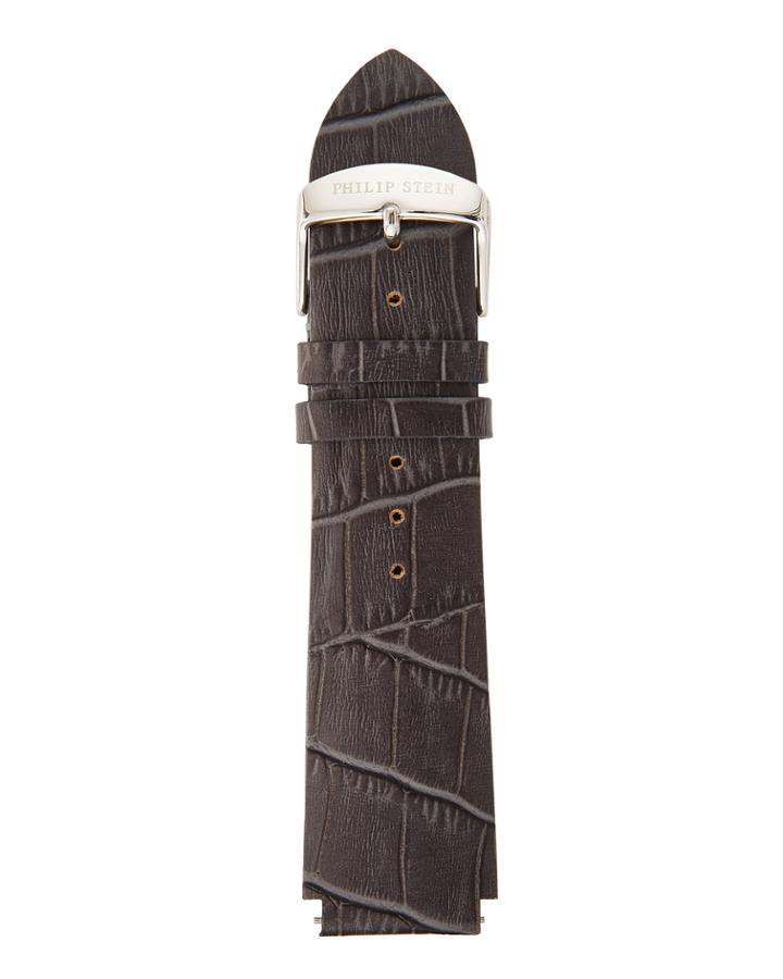 22mm Alligator-embossed Leather Watch
