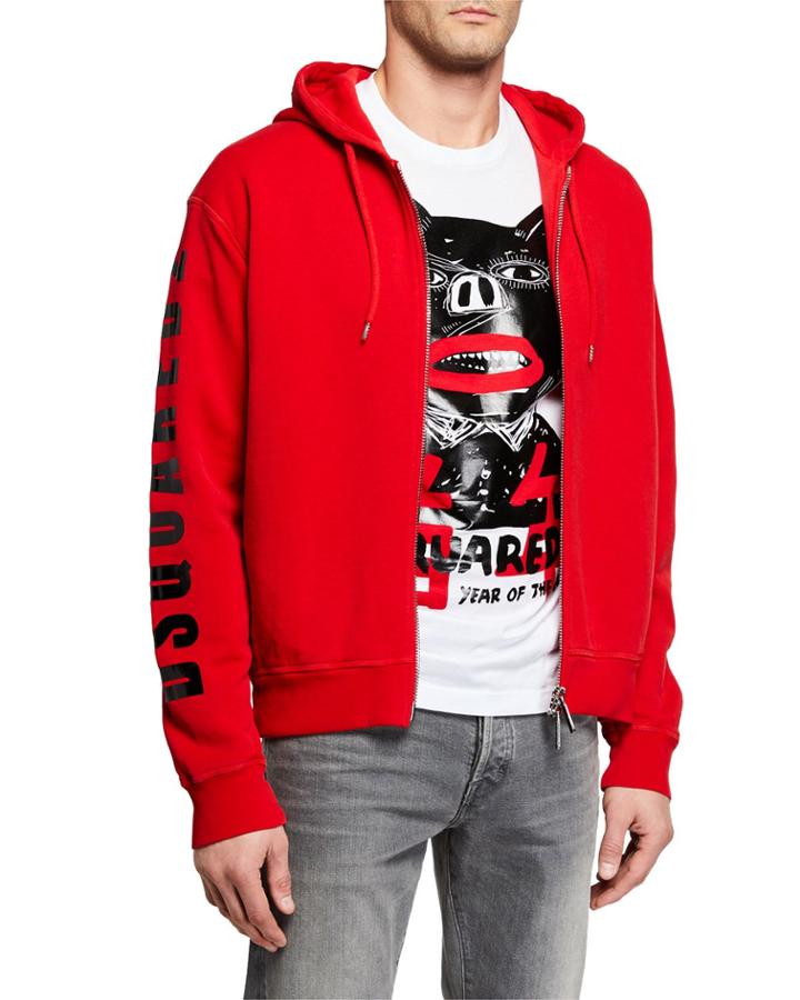 Men's Shiny Logo Zip Hoodie