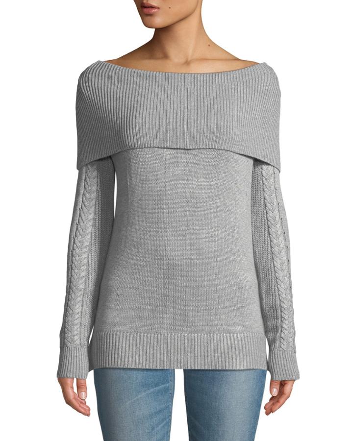 Off-the-shoulder Cable-knit