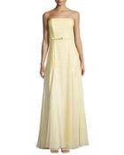 Strapless Embellished Belted Gown, Chamomile