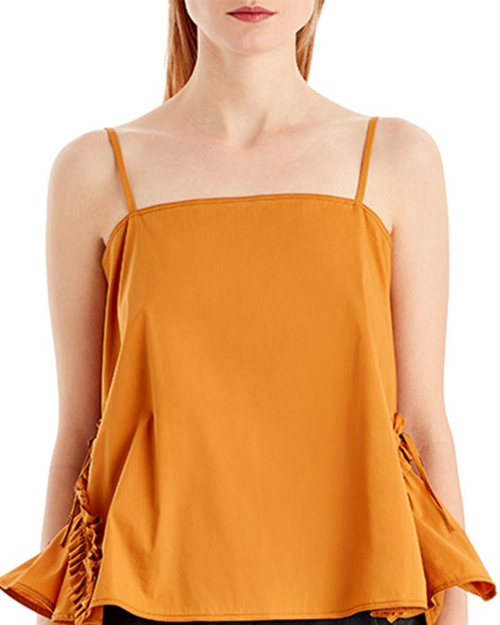 Ruffle-detail Cotton-blend Camisole