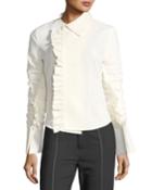 Paco Ruffle-trim Crepe Blouse