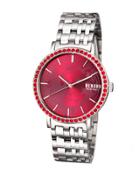 42mm Manhasset Bracelet Watch W/ Swarovski&reg; Bezel, Burgundy