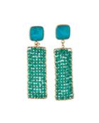 Stone And Crystal Drop Earrings, Turquoise