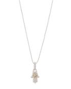 Hamsa White Sapphire Pendant Necklace