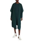 Hemingway Draped Open-front Wool Crepe Coat