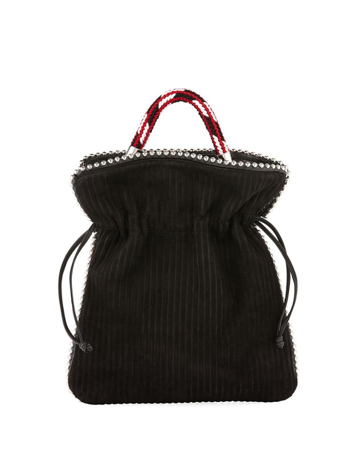 Trilly Big Suede Drawstring Pouch Bag