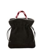 Trilly Big Suede Drawstring Pouch Bag