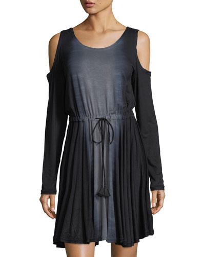 Cold-shoulder Tie-dye Dress