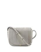 Saylor Snakeskin Saddle Bag, Gray