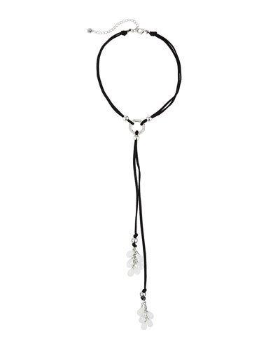 Embellished Suede Bolo Choker