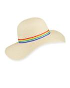 Rainbow-brim Floppy Hat