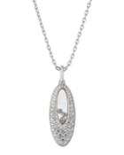 Happy Diamonds 18k White Gold Diamond Oval Pendant Necklace