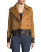 Yara Double-breasted Pea-coat Jacket W/