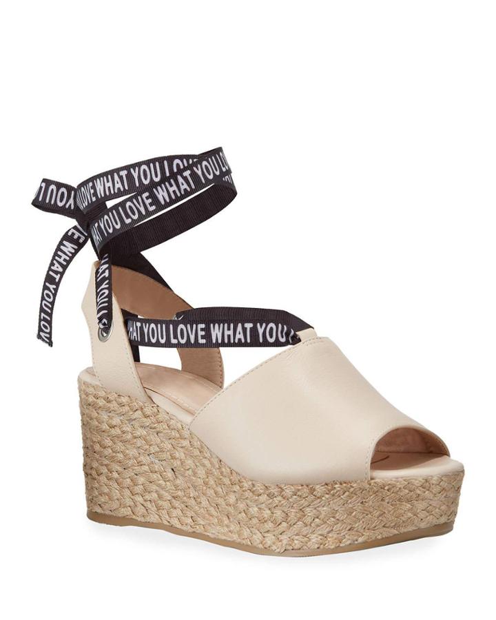 Kyle Leather Ankle-tie Espadrille