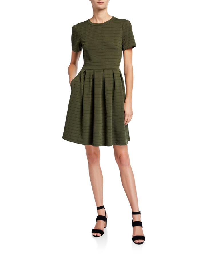 Vera Ottoman Rib Fit-&-flare Dress