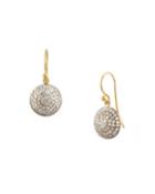 Pave Earrings In 24k Gold With Diamonds