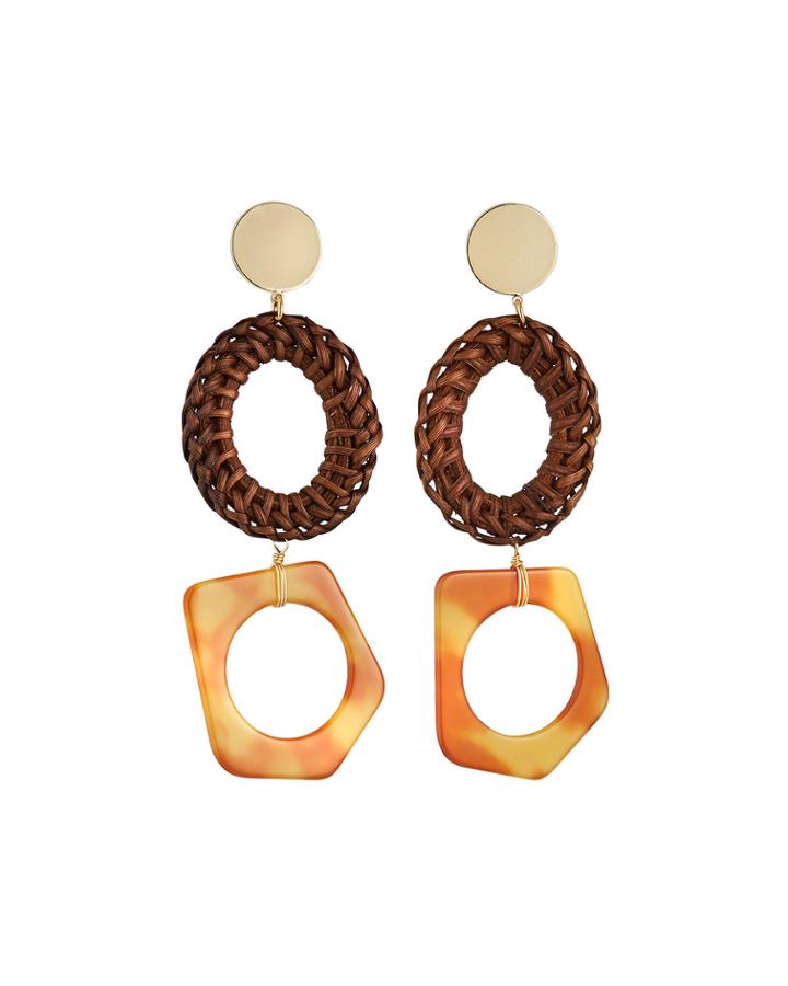 Linear Geometric-link Earrings