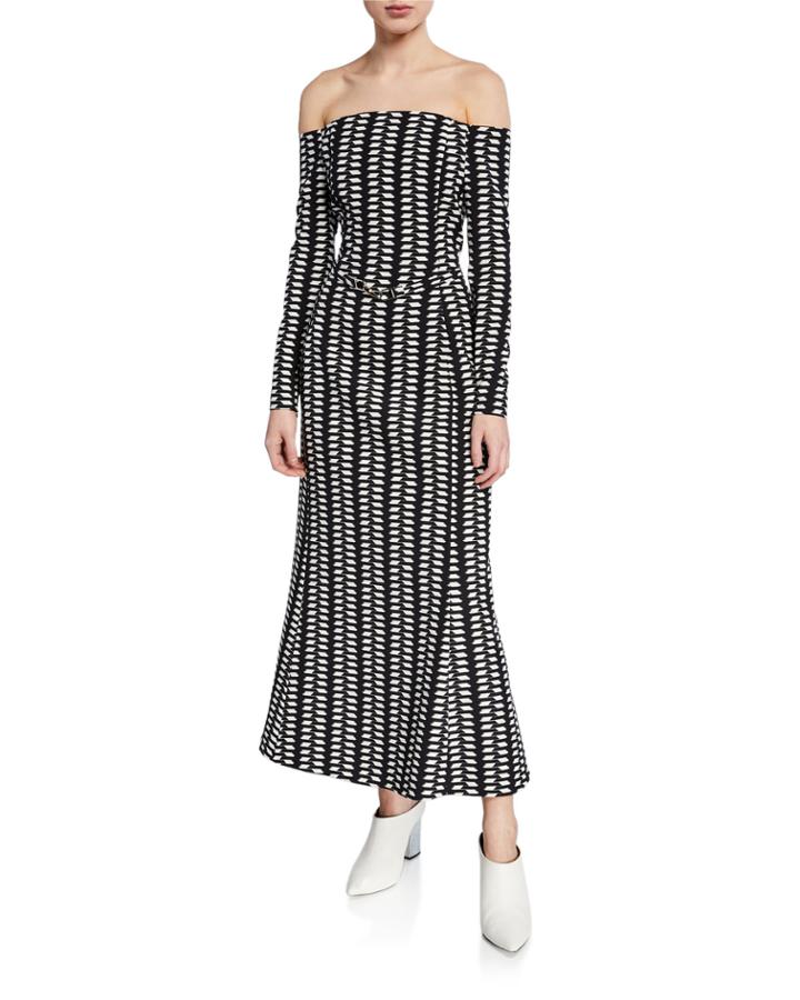 Magdavena Off-the-shoulder Silk-wool Dress