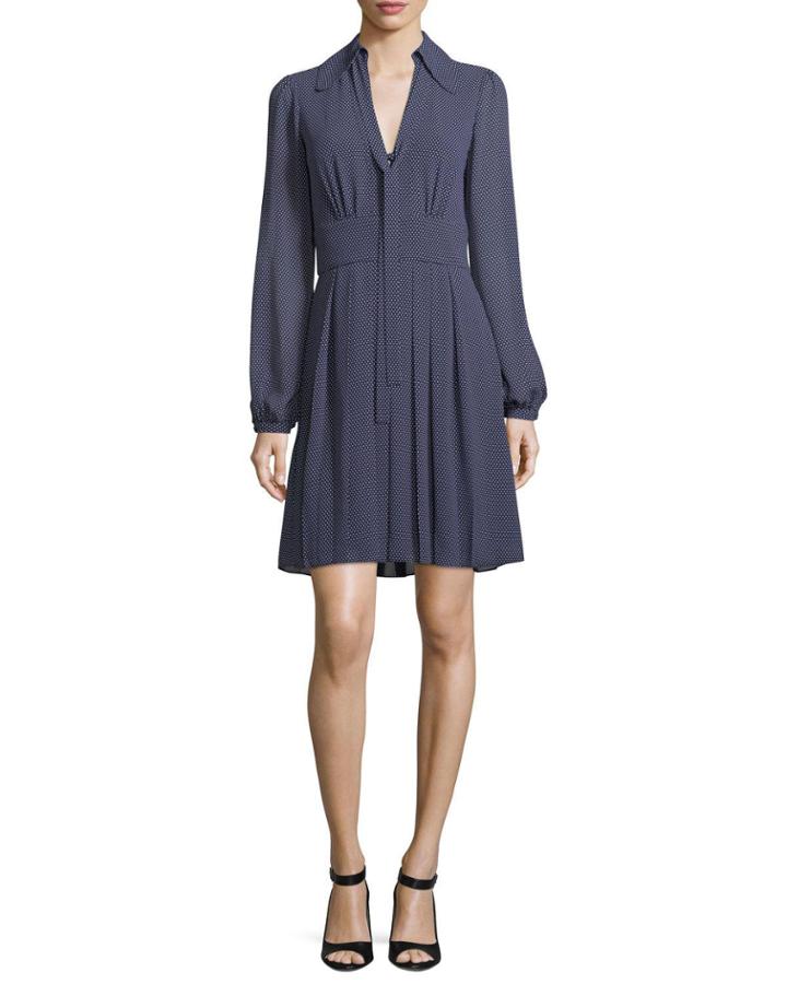 Mini-dot Long-sleeve Dress